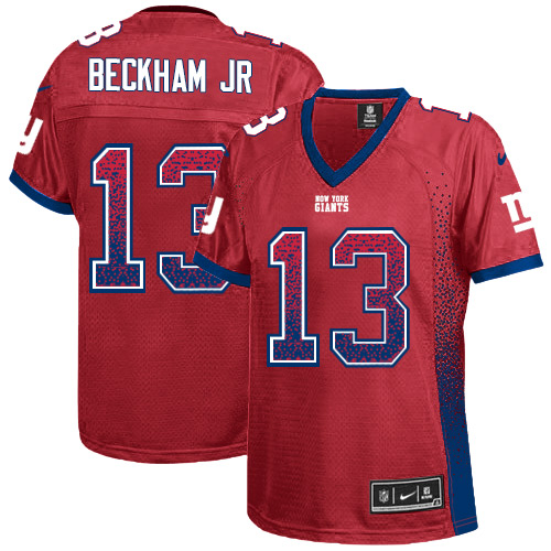 Women's Elite Odell Beckham Jr Nike Jersey Red - #13 Drift Fashion NFL New York Giants